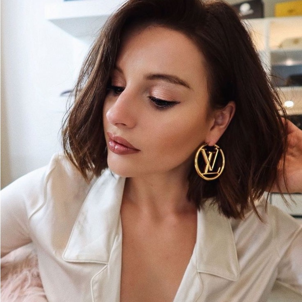 Authentic Louis Vuitton large hoop earrings - Picture 7 of 7